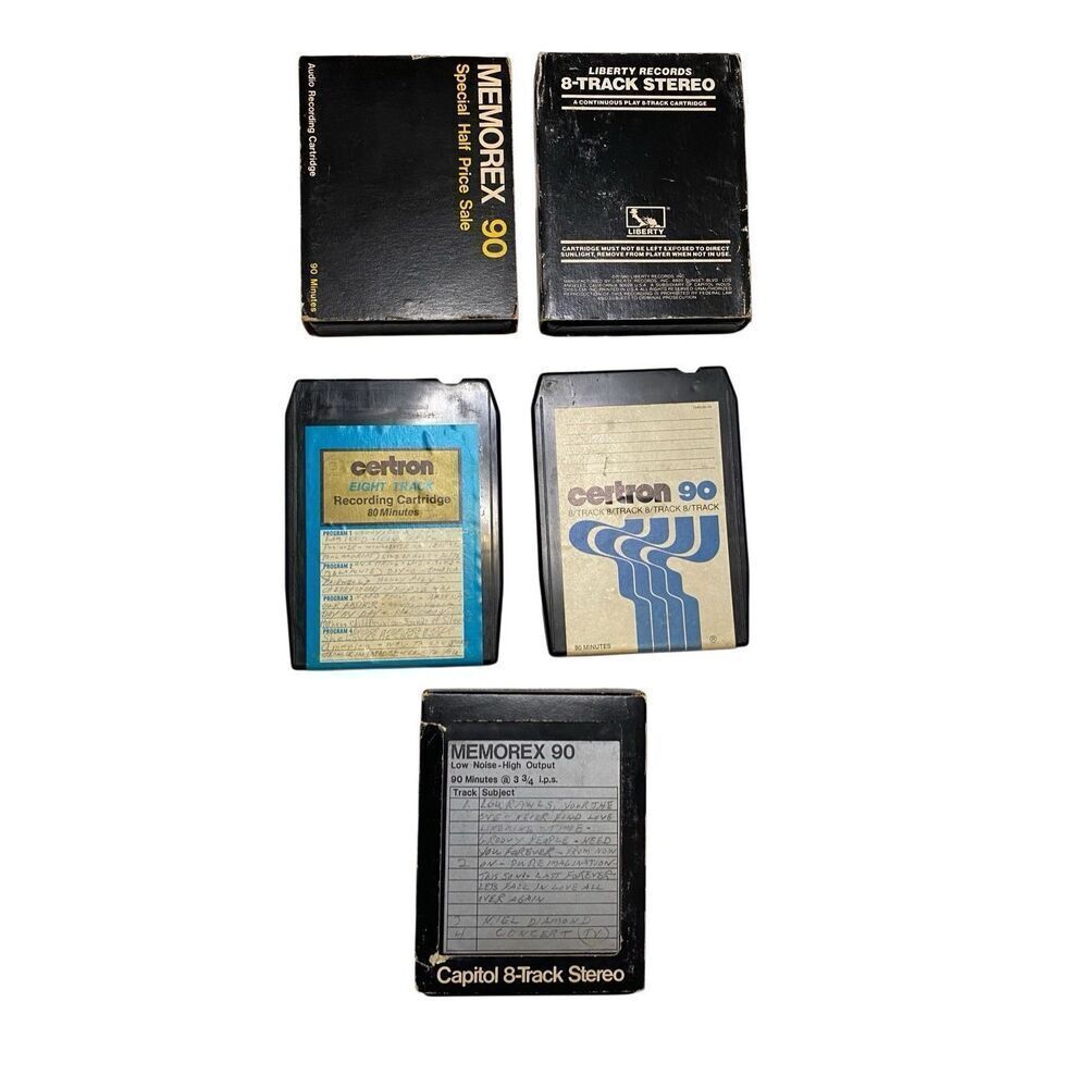 Lot Of 5 Pre Recorded 8 Track Tapes Memorex Liberty Capitol Lou Rawls Vtg